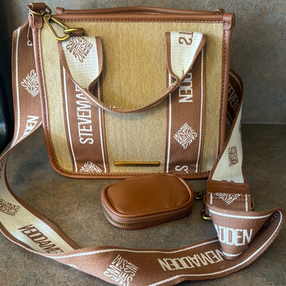 Steve Madden Brown and Beige Crossbody Bag